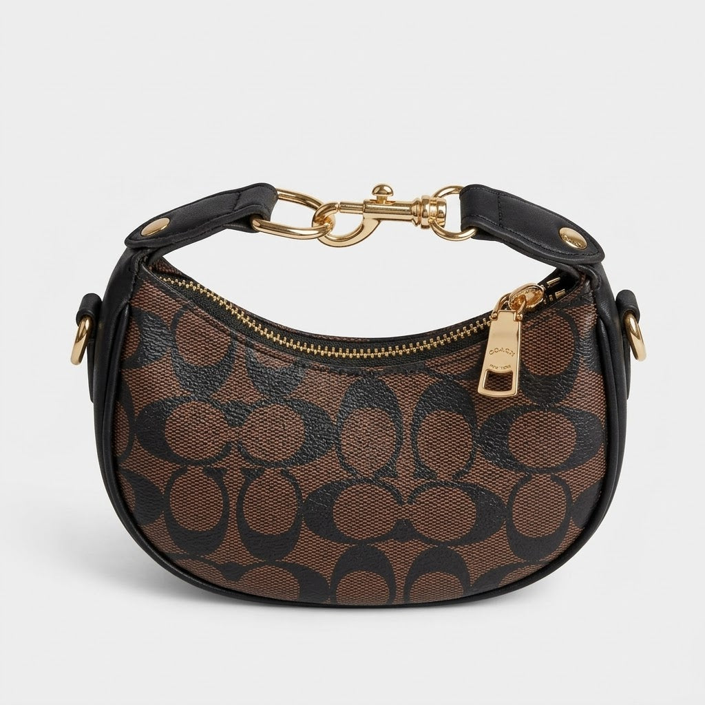 chic-dark-brown-signature-canvas-half-moon-crossbody-bag