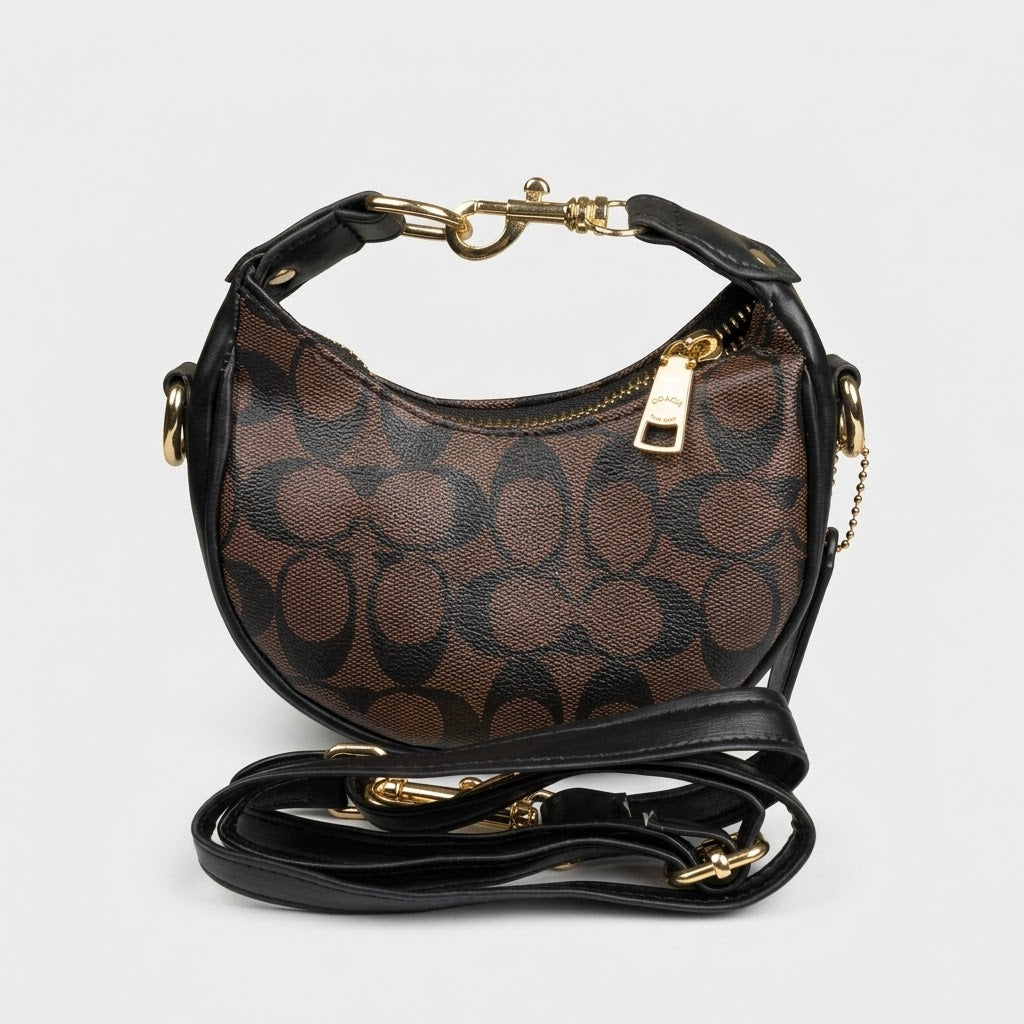 chic-dark-brown-signature-canvas-half-moon-crossbody-bag