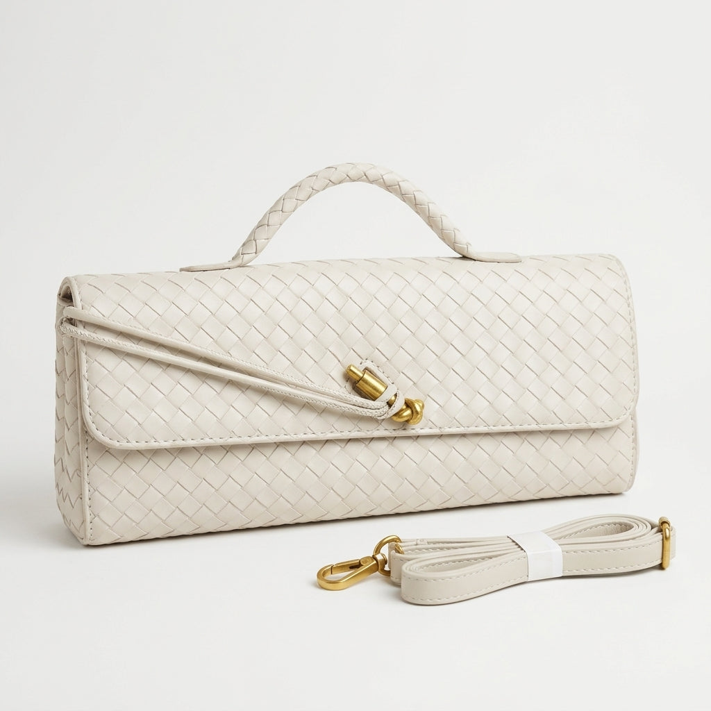 white-woven-leather-knot-shoulder-bag