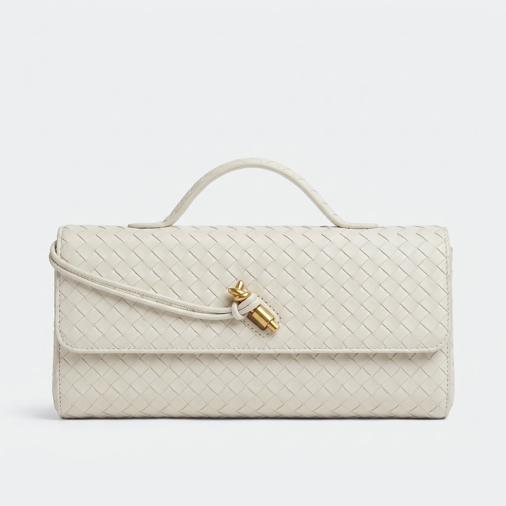 white-woven-leather-knot-shoulder-bag