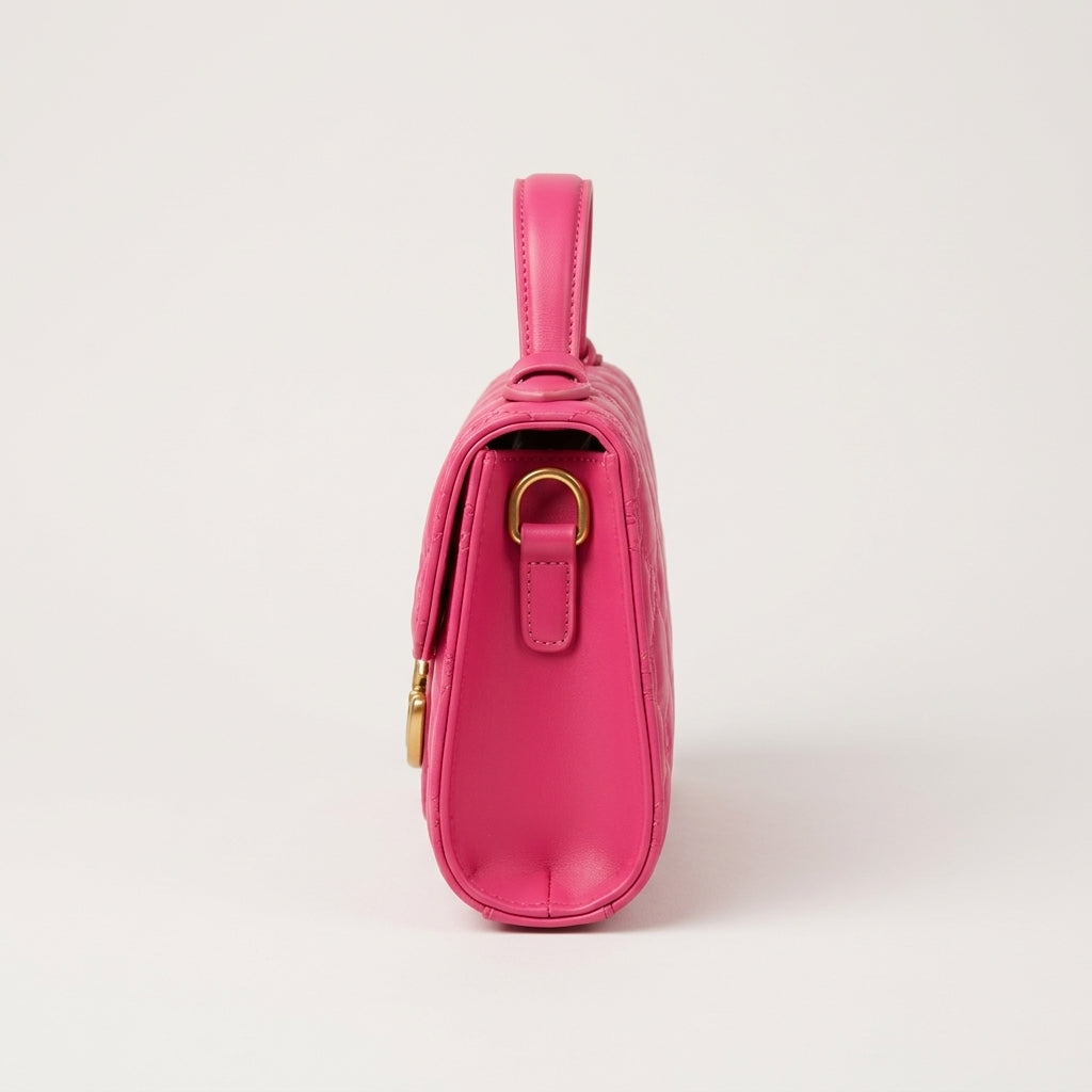 pink-woven-leather-knot-shoulder-bag