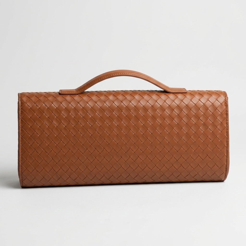 light-brown-woven-leather-knot-shoulder-bag