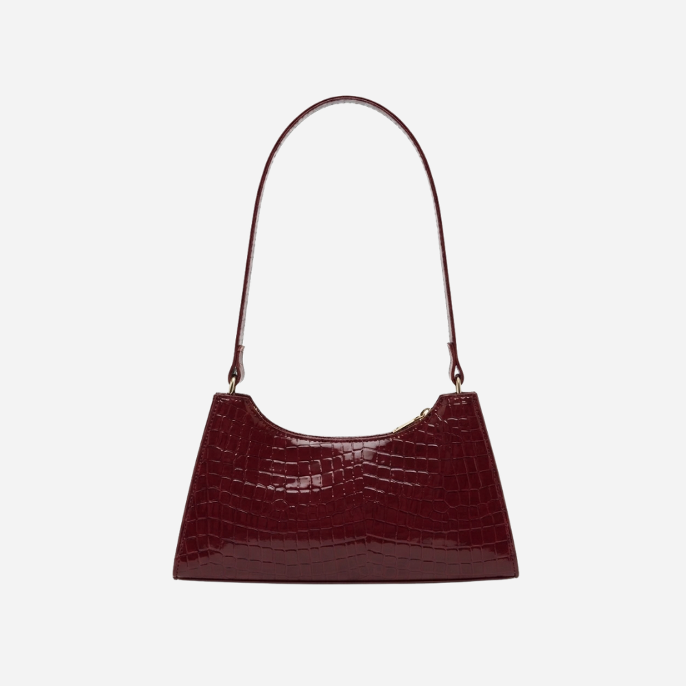 crocodile-pattern-patent-leather-shoulder-bag